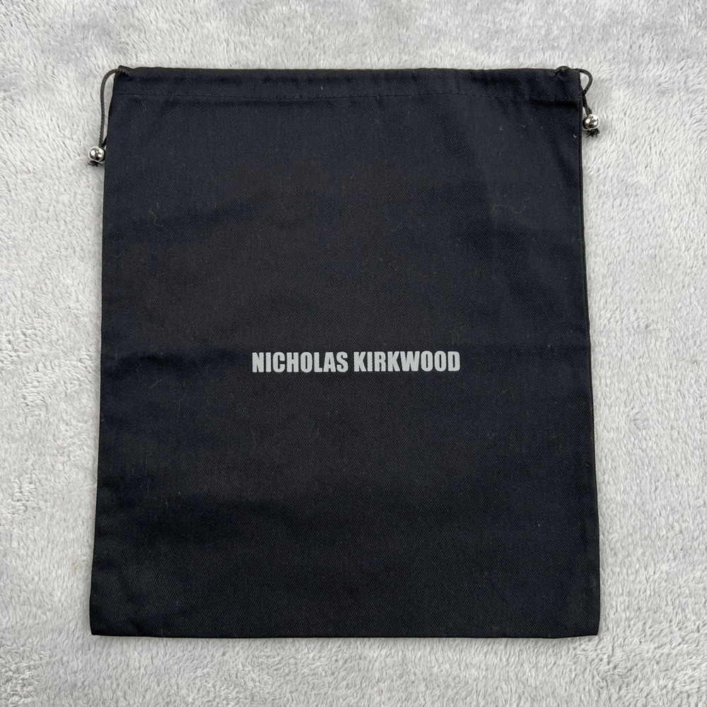 Nicholas Kirkwood Dust Bag Black Drawstring Purse Handbag Storage Cover 11x13in